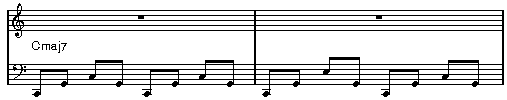 Left hand arpeggios on piano