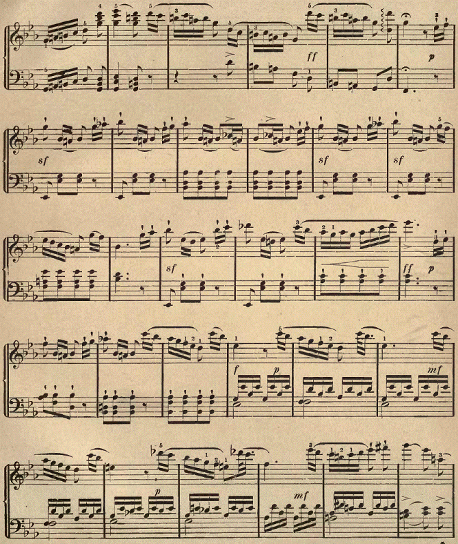chromatic piano passages