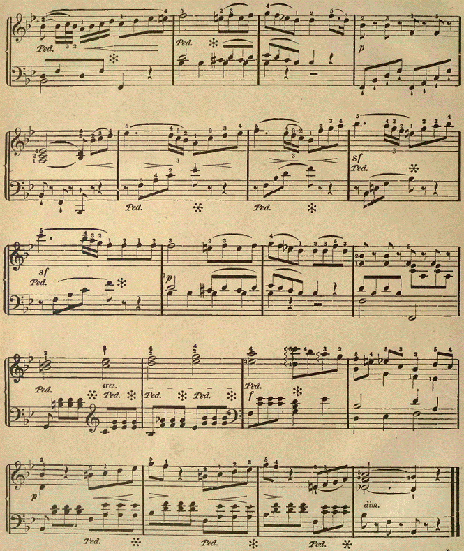 Romanza by Mozart in b flat major key
