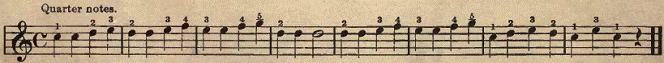 quarter notes with right hand